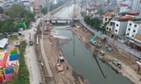Hình ảnh đại công trường dự án chống ngập khẩn cấp ở Hà Nội 