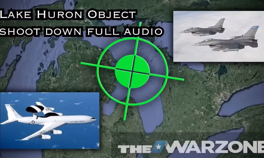 Sau nghi án do thám Trung Quốc, Mỹ công bố vật thể bí ẩn bị tiêm kích F-16 bắn hạ trên hồ Huron