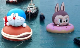 Mãn nhãn triển lãm mặt nước lớn nhất thế giới, Doraemon - Labubu khổng lồ gây sốt