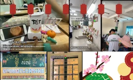 Tết chưa đến nhưng lớp học của teen đã “đào mai khoe sắc” chào đón Xuân sang