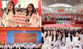 Những khoảnh khắc đẹp trong ngày khai giảng tại các trường THPT ở miền Bắc 