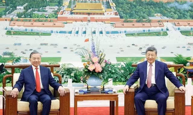 Tổng Bí thư, Chủ tịch nước Tô Lâm và Tổng Bí thư, Chủ tịch Trung Quốc Tập Cận Bình dự tiệc trà