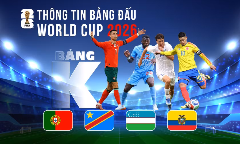 Thông tin bảng K FIFA World Cup 2026: Ronaldo trước hành trình chinh phục bảng đấu đầy cạm bẫy