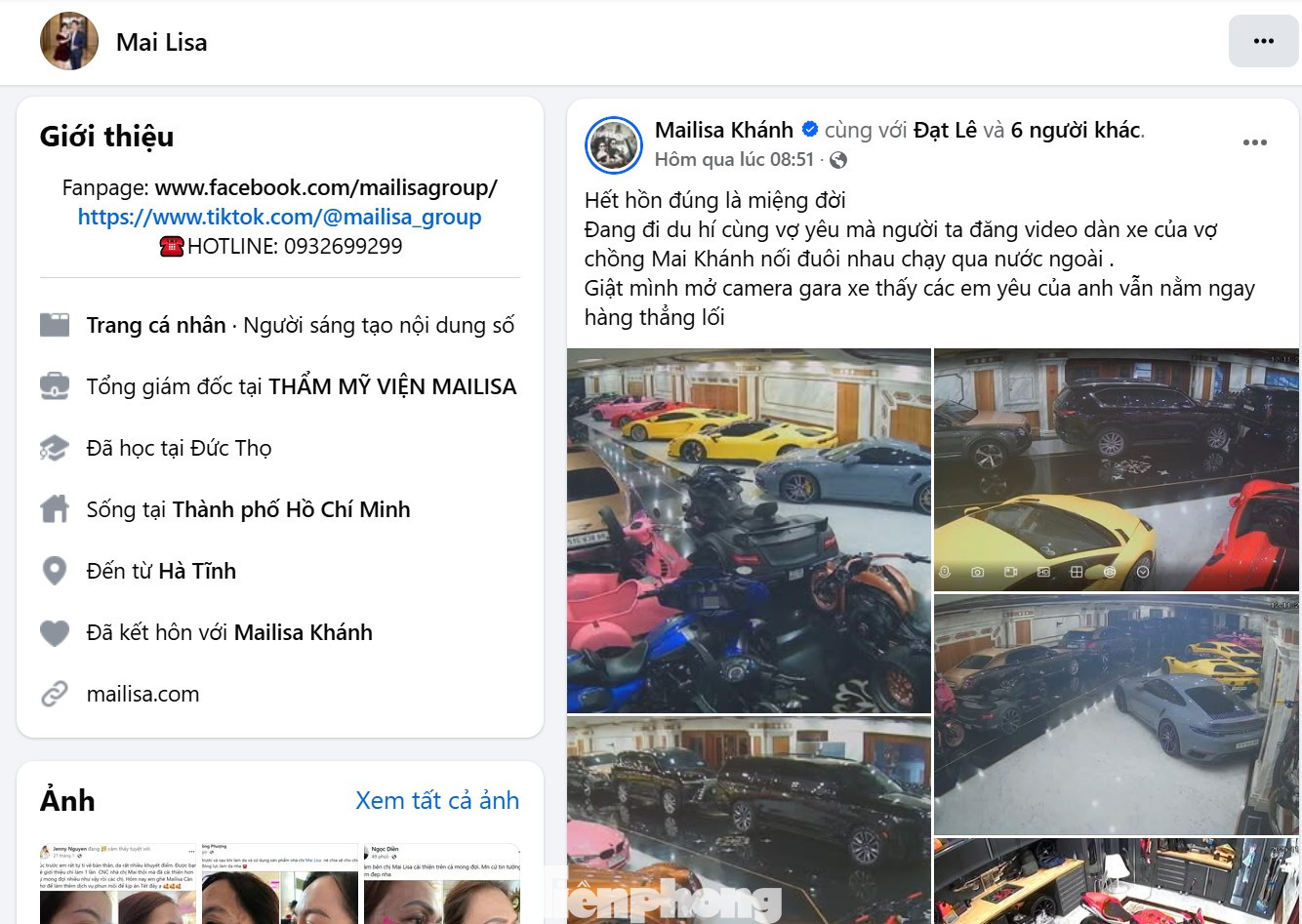 Bài đăng trên trang cá nhân Mailisa Khánh vào lúc hơn 8 giờ ngày 12/11. tp-mailisa.png