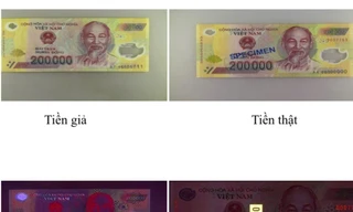 Phân biệt tiền thật, tiền giả. 