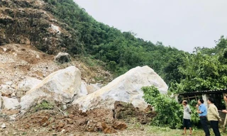 sạt lở đá đất ở xã Bằng Mạc, tỉnh Lạng Sơn.