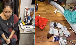 Đối tượng Phùng Ngọc Bích và tang vật. Ảnh: H.T