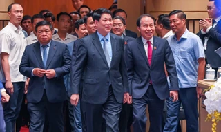 Chủ tịch nước Lương Cường dự Hội nghị xúc tiến đầu tư thương mại TP Hải Phòng chiều 15/7.