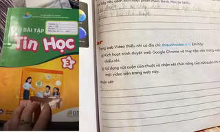Nghi vấn sách bài tập học sinh gắn link hướng dẫn xem phim 'người lớn'