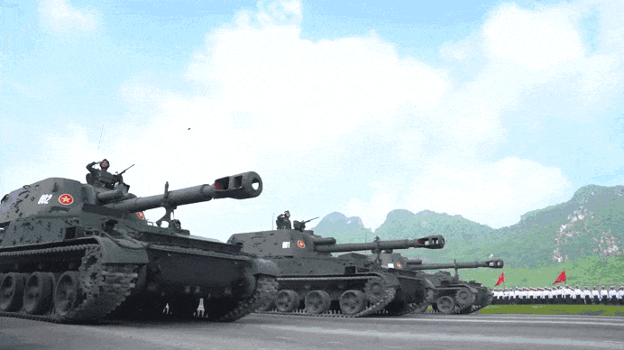 Xe pháo, khí tài đặc chủng của Quân đội và Công an hợp luyện diễu binh tại TB4