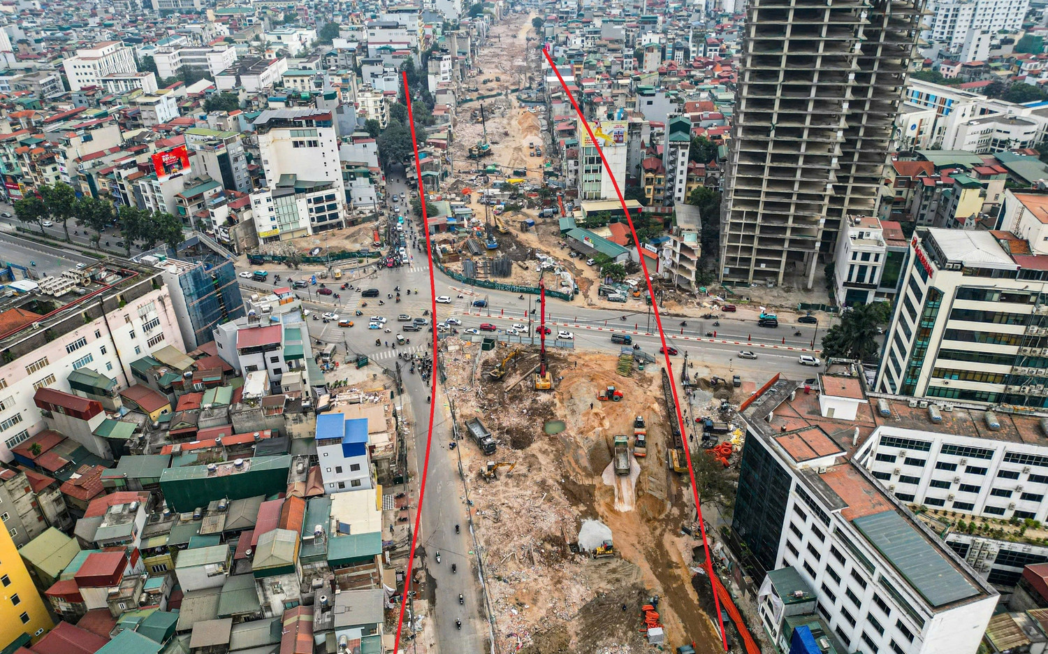 Cầu vượt tại n&uacute;t giao L&aacute;ng Hạ &ndash; Giảng V&otilde; tr&ecirc;n dự &aacute;n V&agrave;nh đai 1 Ho&agrave;ng Cầu &ndash; Voi Phục