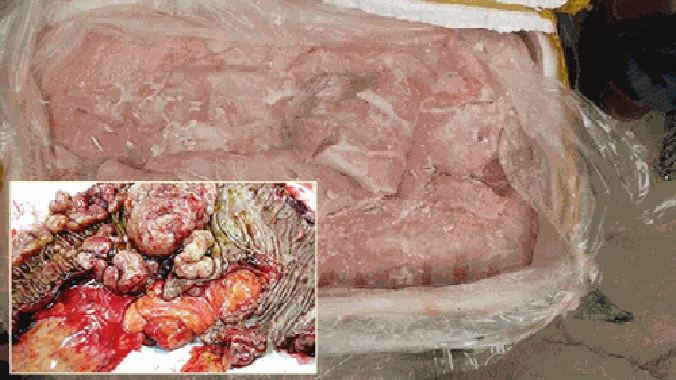 Rất nhiều tác hại từ nội tạng trâu thối đã tẩm chất bảo quản.