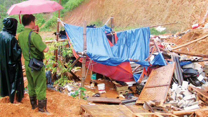 Nơi vùi lấp 6 người xấu số trên biên giới Lạng Sơn. Ảnh: Duy Chiến