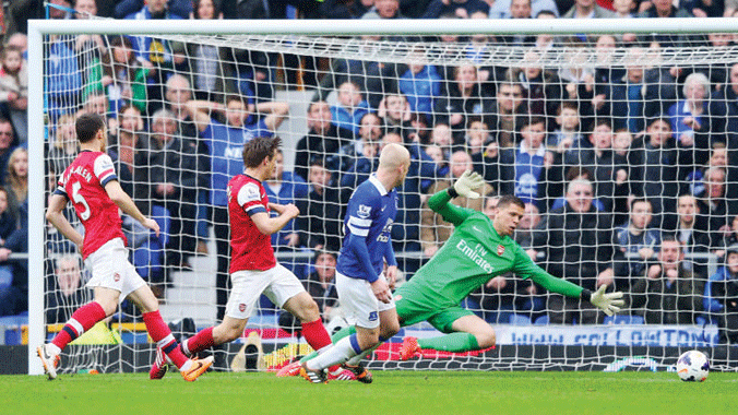 Arsenal từng thua thảm ở chuyến làm khách gần đây tại Goodison Park. Ảnh: Skysports