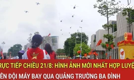 VIDEO: Hình ảnh mới nhất về hợp luyện biên đội máy bay qua Quảng trường Ba Đình