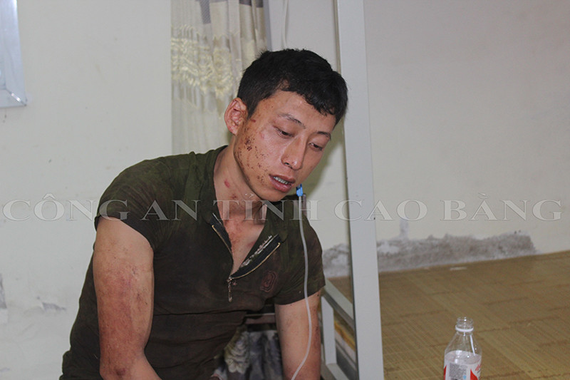 Đối tượng Khánh sau khi bị bắt giữ. Ảnh: Công an tỉnh Cao Bằng cung cấp.