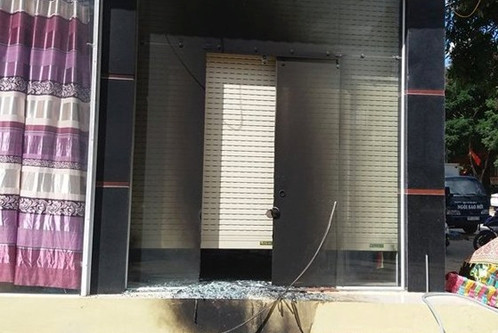 Hiện trường vụ đốt nha dân ở Quế Phong.