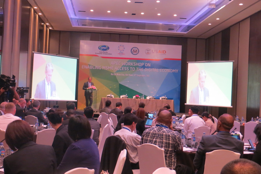 Đại biểu phát biểu trong hội nghị APEC 2017.