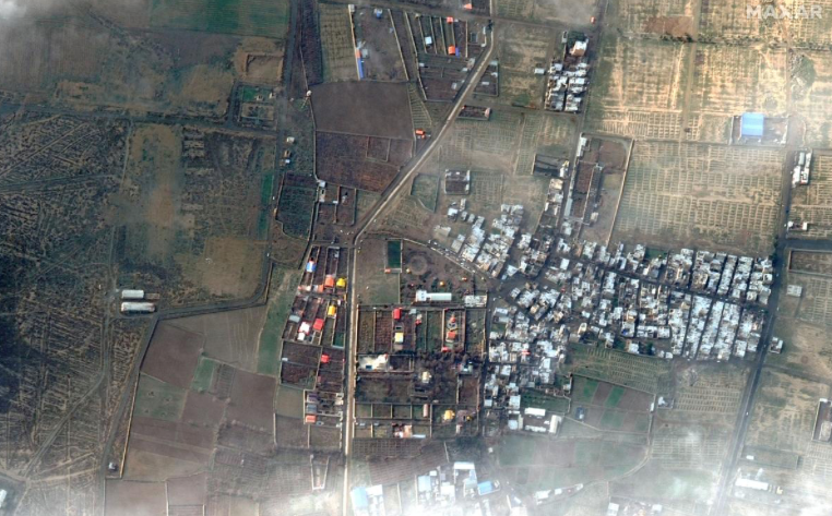 Hình ảnh từ trên cao cho thấy hiện trường máy bay rơi ở ngoại ô thủ đô Tehran của Iran