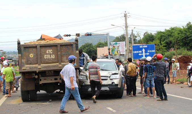 Hiện trường vụ tai nạn.