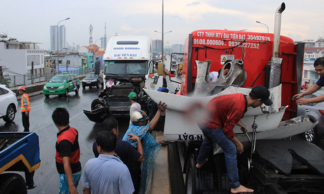 Hiện trường vụ tai nạn.