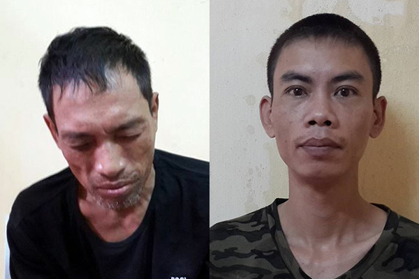 Hai đối tượng Cường - Lộc tại cơ quan điều tra.