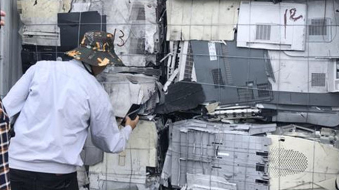 Container chứa đầy nhựa phế liệu không đạt chuẩn nhập khẩu, bị Hải quan Hải Phòng phát hiện ngày 11/6 