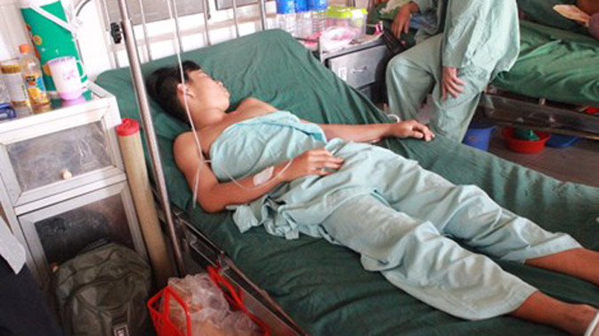 Nạn nhân H. đang điều trị tại bệnh viện.