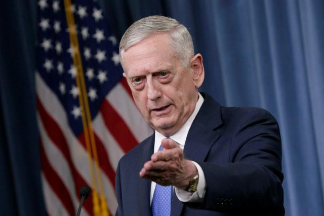 Bộ trưởng Quốc phòng Mỹ Jim Mattis. Ảnh: Reuters.