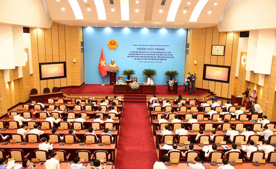 Quang cảnh phiên giải trình HĐND TP Hà Nội