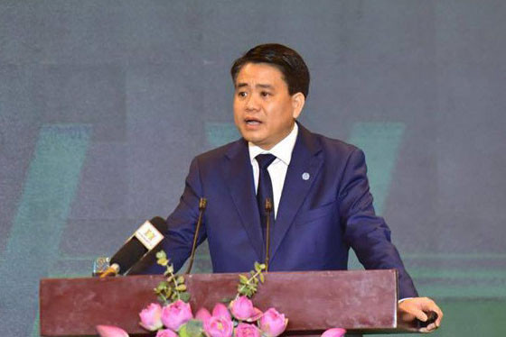 Chủ tịch UBND TP Hà Nội Nguyễn Đức Chung phát biểu tại hội nghị