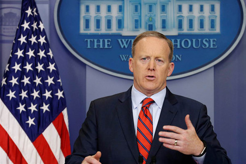 Thư ký báo chí Nhà Trắng Sean Spicer. Ảnh: NBC News