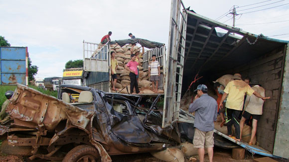 Hiện trường vụ tai nạn. Ảnh: VOV GT