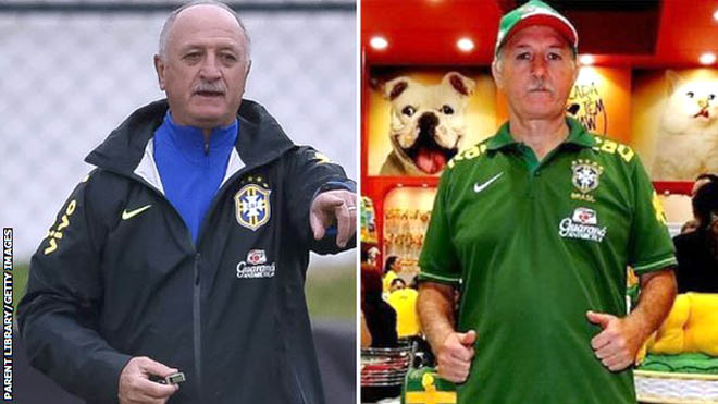 Phỏng vấn nhầm 'Scolari giả' (bên phải).