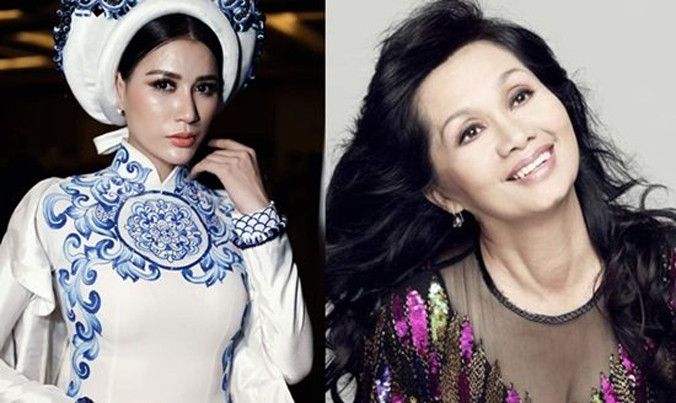 Cựu người mẫu Trang Trần (trái) và nghệ sĩ Xuân Hương (phải).