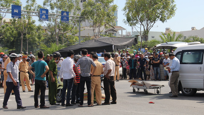 Hiện trường xảy ra vụ tai nạn. Ảnh: Thanh Trần.