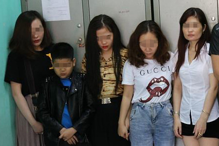 Nhóm đối tượng sử dụng ma túy bị bắt giữ. Ảnh:Công an Vĩnh Phúc.