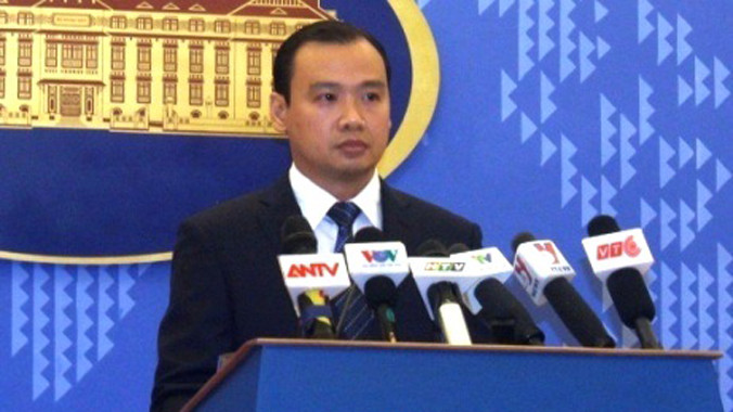 Người phát ngôn Bộ Ngoại giao Việt Nam Lê Hải Bình. Ảnh N.Hằng.