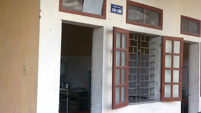 Phòng cấp cứu Bệnh viện đa khoa huyện Tiên Lãng, nơi anh Định bị đâm chết khi đang cấp cứu.