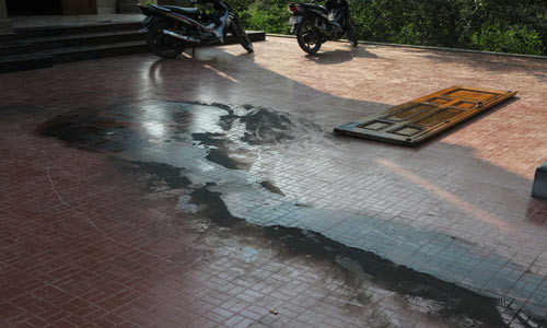 Hiện trường nơi chị Thủy được cho là bị anh rể châm lửa đốt.