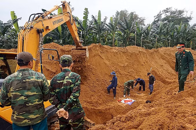 Khu vực Tân Mỹ-nơi Đội quy tập 584 đang làm nhiệm vụ tìm kiếm các hài cốt liệt sĩ. Ảnh: Q.T.