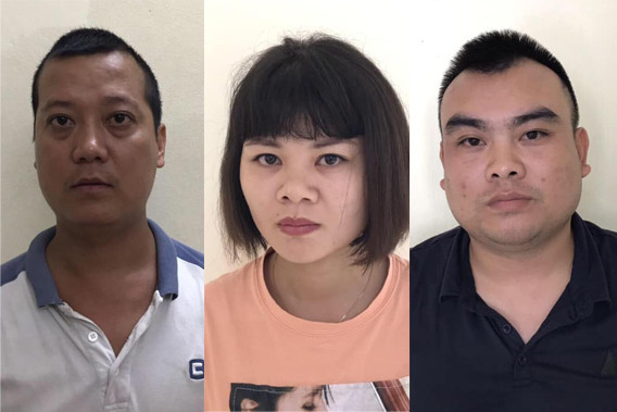 Các đối tượng bị tạm giữ hình sự. Ảnh: Công an TP Hà Nội.