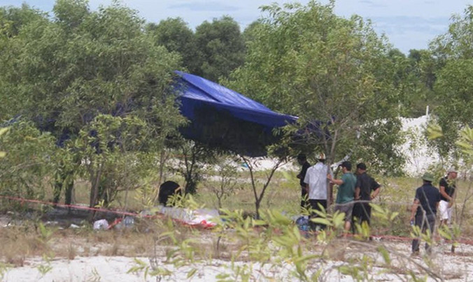 Hiện trường nơi phát hiện thi thể cháu Trần Trung Nghĩa.