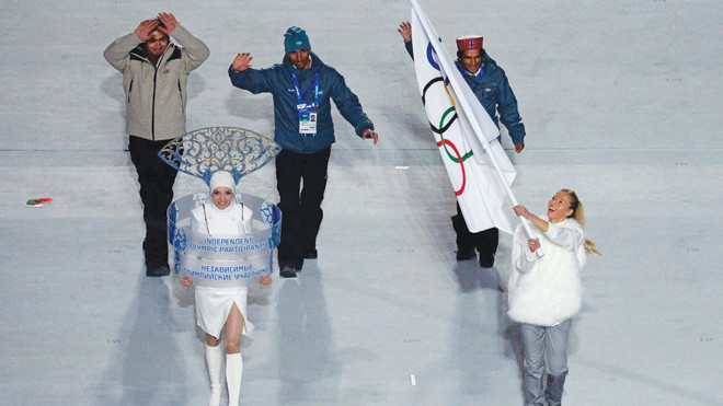 VĐV Ấn Độ đã phải tham gia lễ khai mạc với tư cách VĐV độc lập. Ảnh: Newindianexpress