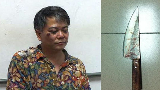 Đối tượng Cương và tang vật gây án.