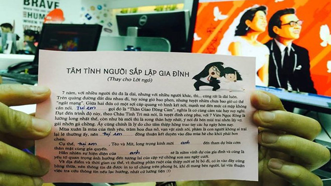 Tâm tình của người sắp cưới. Ảnh: Nhân vật cung cấp.