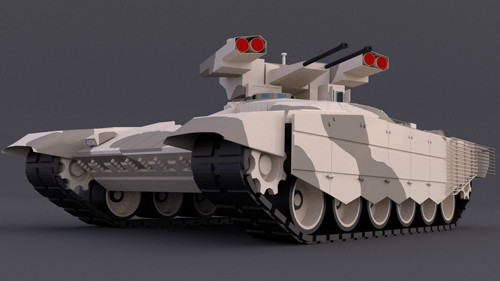 Đồ họa xe yểm trợ chiến đấu "Kẻ hủy diệt 3" của Nga. Ảnh: CGTrader.