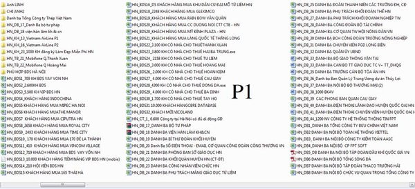 Bản danh sách các nhóm khách hàng được rao bán. (Ảnh chụp màn hình) 