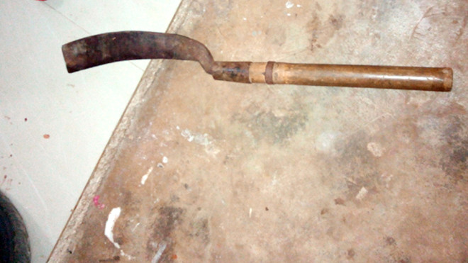 Con dao rựa tại hiện trường