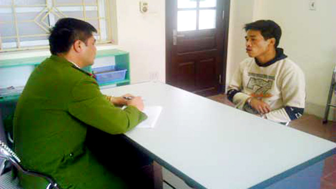 Lục Văn Dùng tại cơ quan CSĐT Công an tỉnh Lào Cai